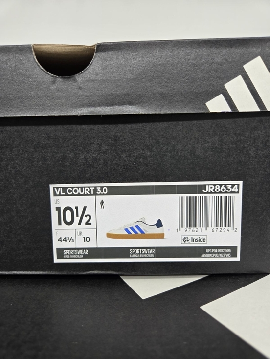 Adidas Mens VL Court 3.0 JR8634 Core White Bright Royal Dark Blue Shoe Size 10.5 main image 7